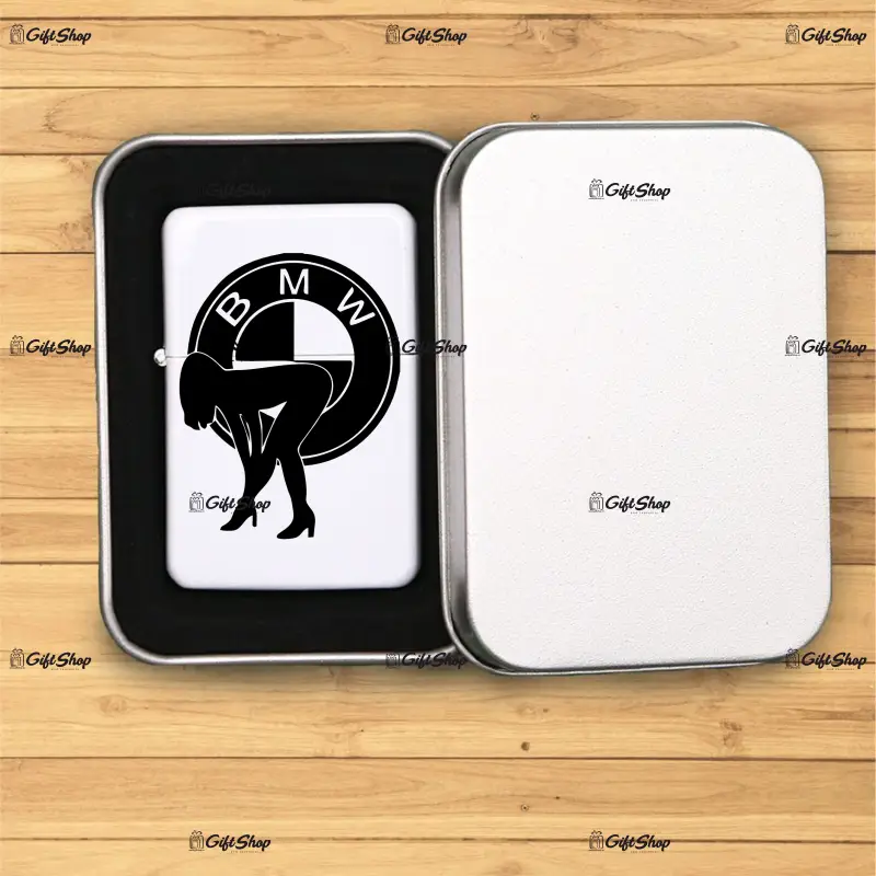 Bmw, bricheta metalica gravata laser cu mesaj model 1